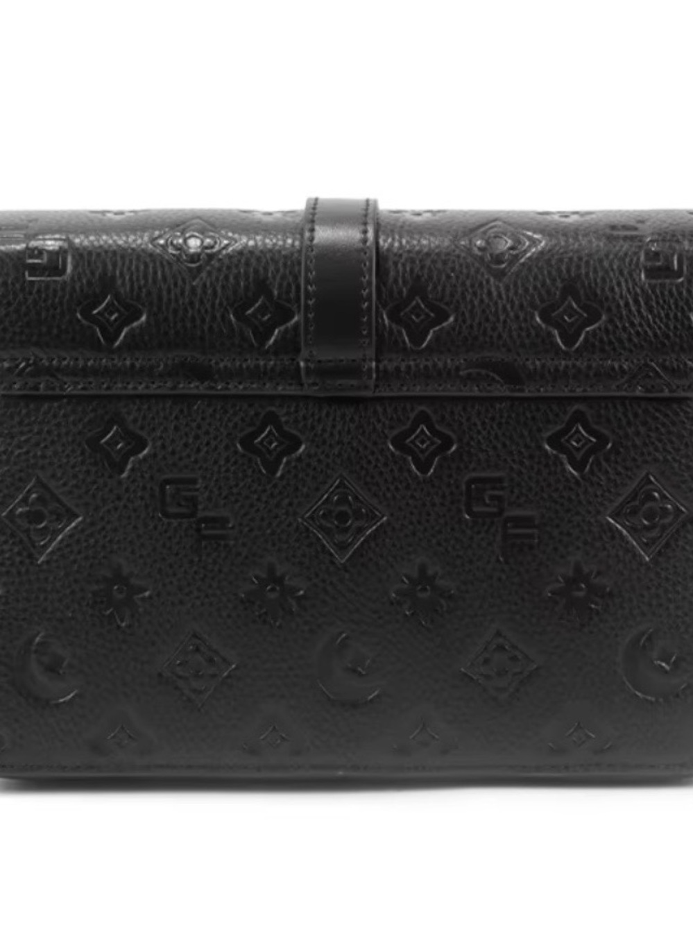Louis Vuitton inspired Black Embossed Arrow-Tab Crossbody Bag